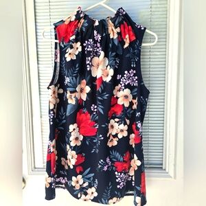 Ann Taylor Floral Sleeveless Top Large